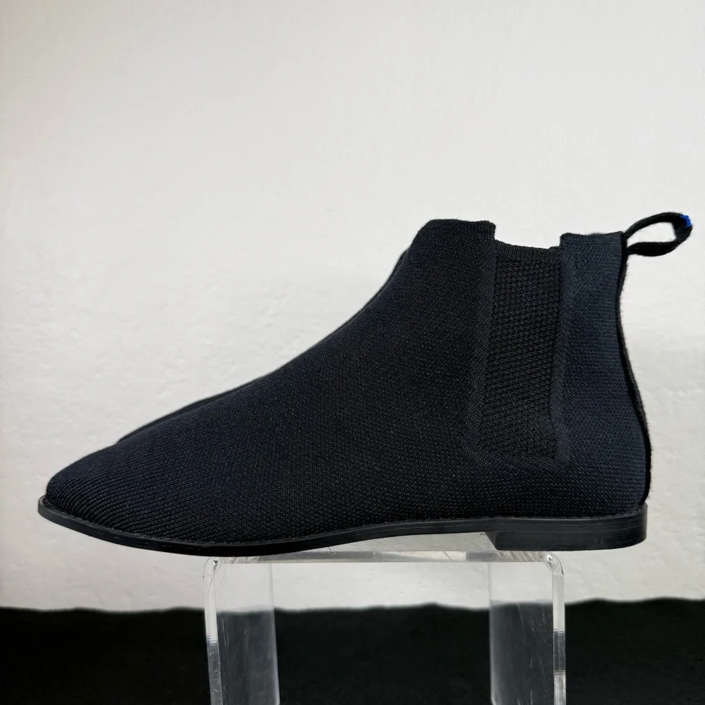 Rothy's The Merino Ankle Boot Black Merino Wool Pointed Toe Booties Size 10 EUC - Picture 7 of 14